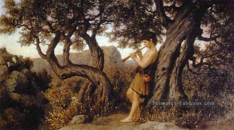 Un berger jouant de la flûte Roman Grec Polonais Henryk Siemiradzki Peintures à l'huile